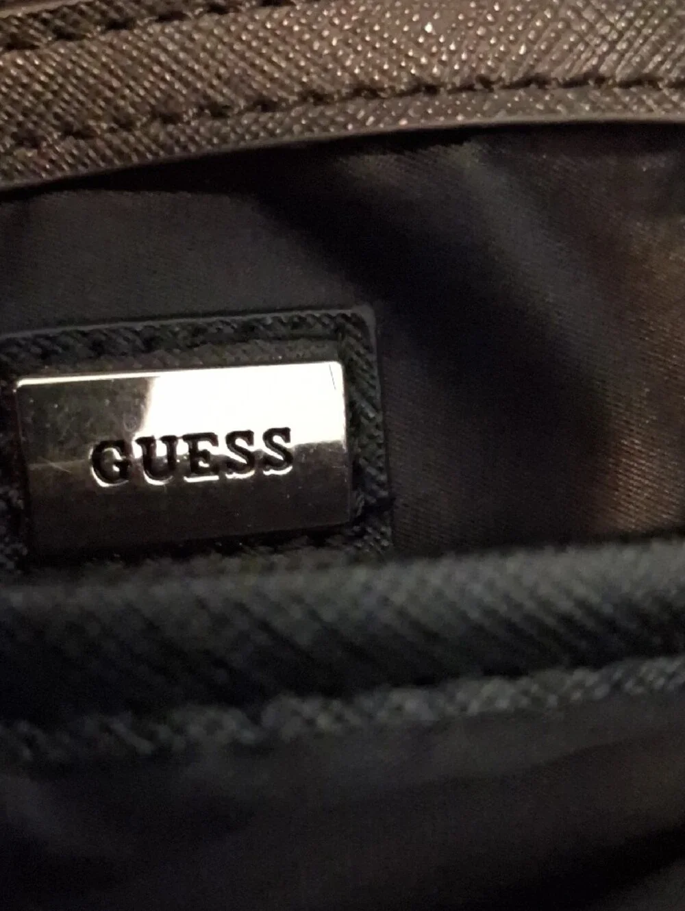 GUESS Black Satchel with Gold Hardware